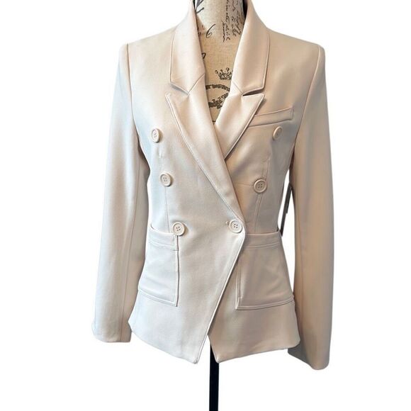 RD Style Cream Double Breasted Blazer La Belle Vita Womens M - Picture 1 of 13